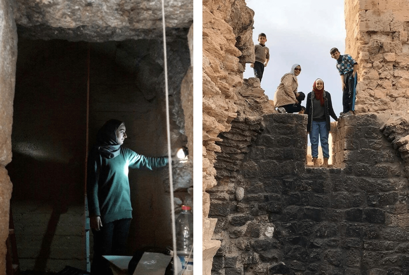 Enas Qasem during her field work in Jordan.