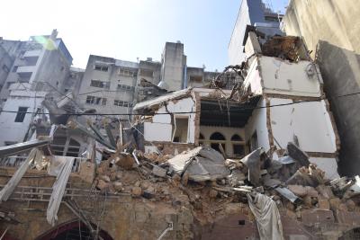 Zerstörtes Gebäude in Beirut | Foto: Henning Burwitz, DAI.